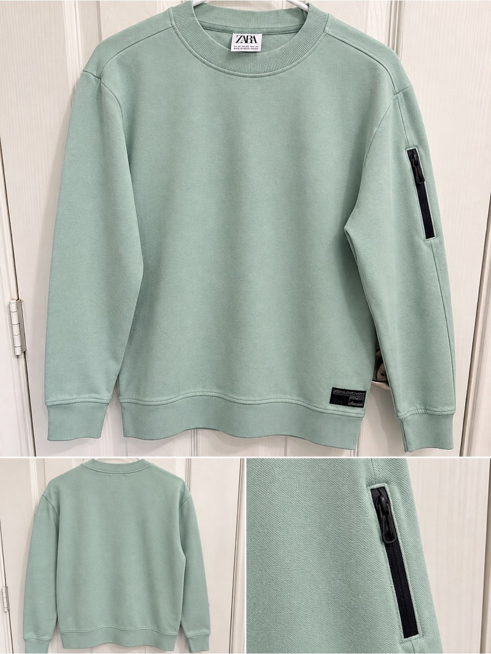 Zara Men’s Sage Green Crewneck Sweatshirt
